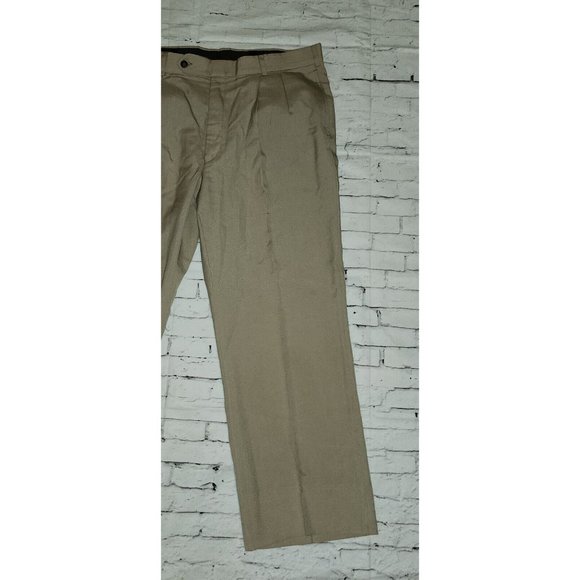 Hamilton House Dress Pants Mens 36×28 Straight Leg Pleated Front Khaki - Picture 3 of 12